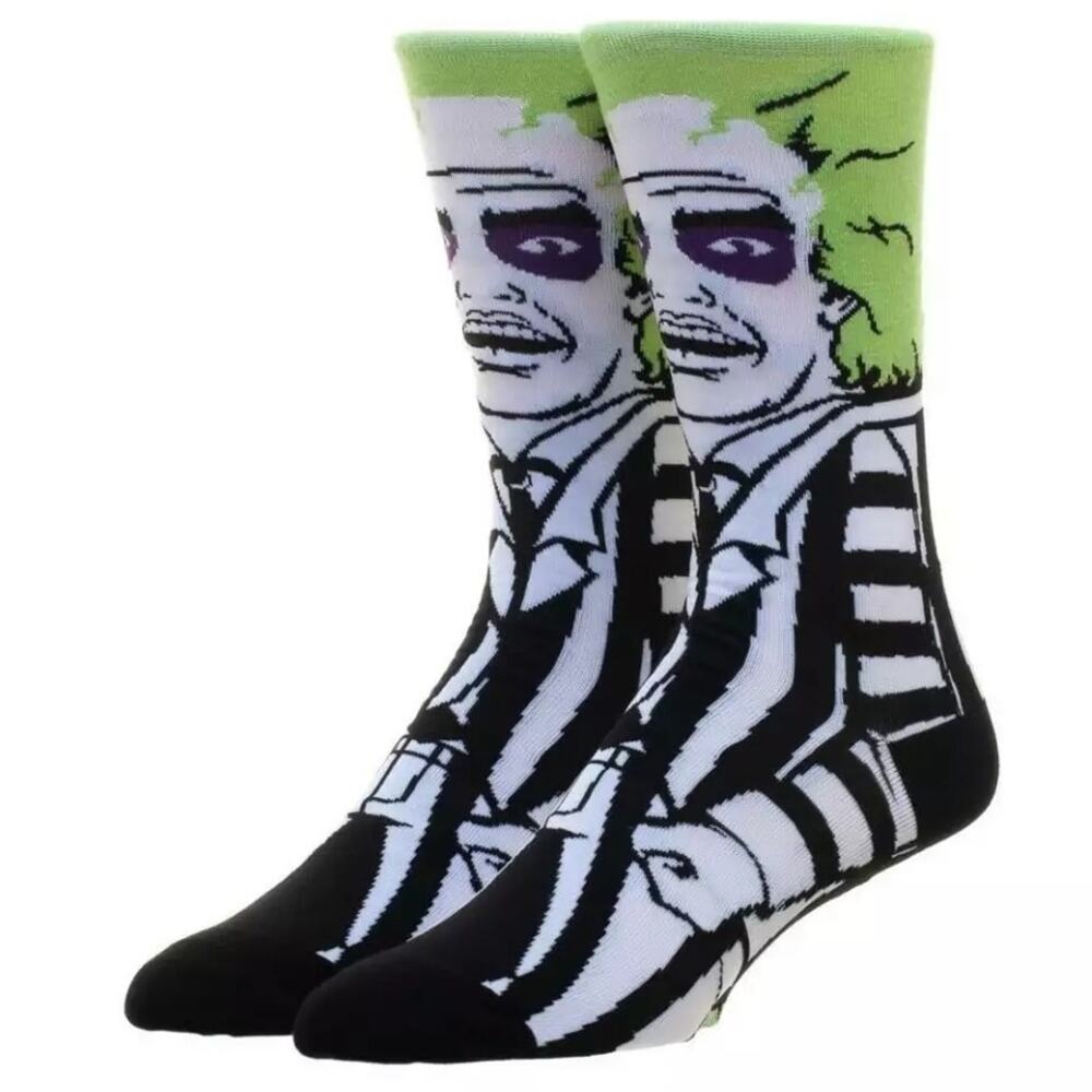 Beetlejuice Cosplay Horror Halloween Socks